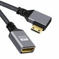 4K Type-C MINI HDMI 1.4 Male 90 Degree Right Angled to HDMI Female Extension Cable for DV MP4 Camera DC Laptop HD-004-RI