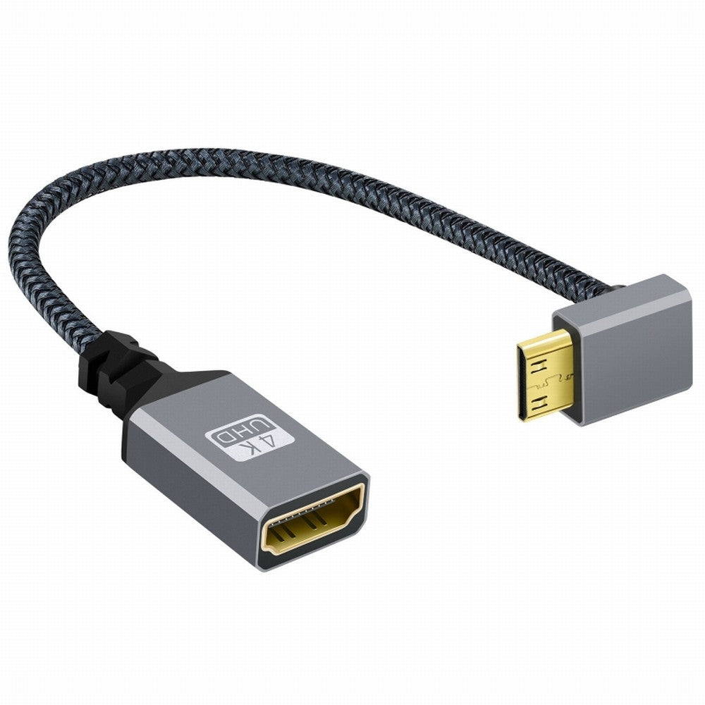 4K Type-C MINI HDMI 1.4 Male 90 Degree Up Angled to HDMI Female Extension Cable for DV MP4 Camera DC Laptop HD-004-UP