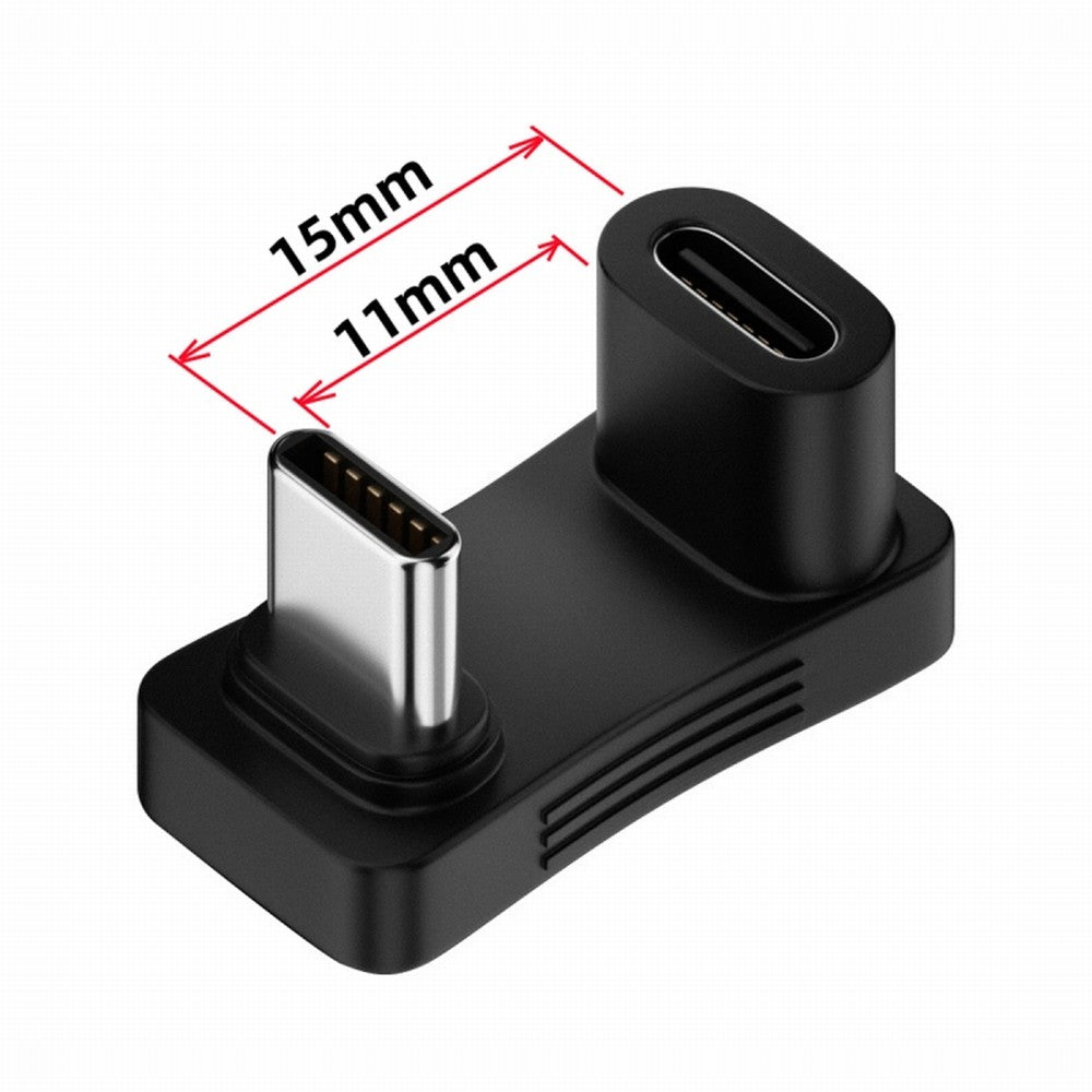 10Gbps USB3.1 Type C Male to Female Power Data Video Adapter Opposite U Shape Back Angled Compatible with Steam Deck Phone Laptop UC-068-OS
