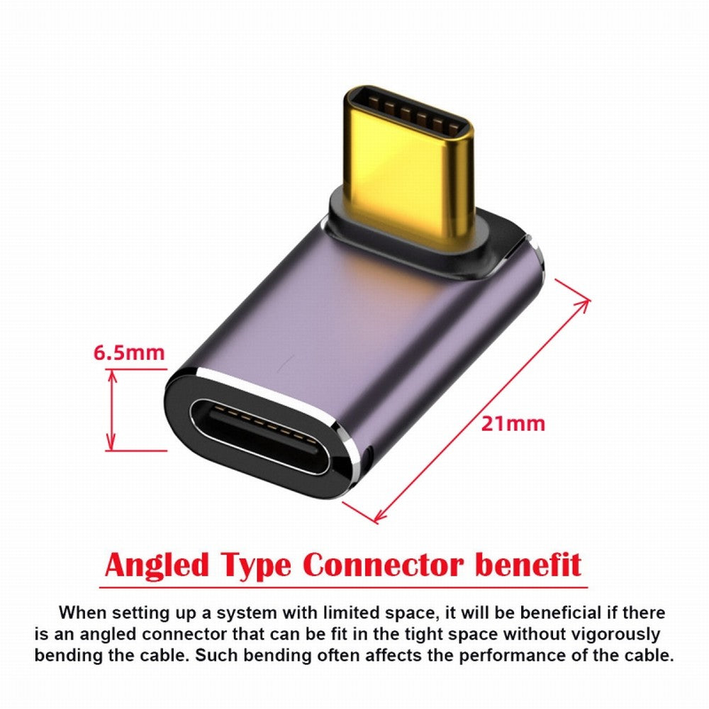 USB4 Type C Male to Female 240W Power 40Gbps Data 8K Video Adapter Up Down Angled for NS Phone Laptop UC-025-UP