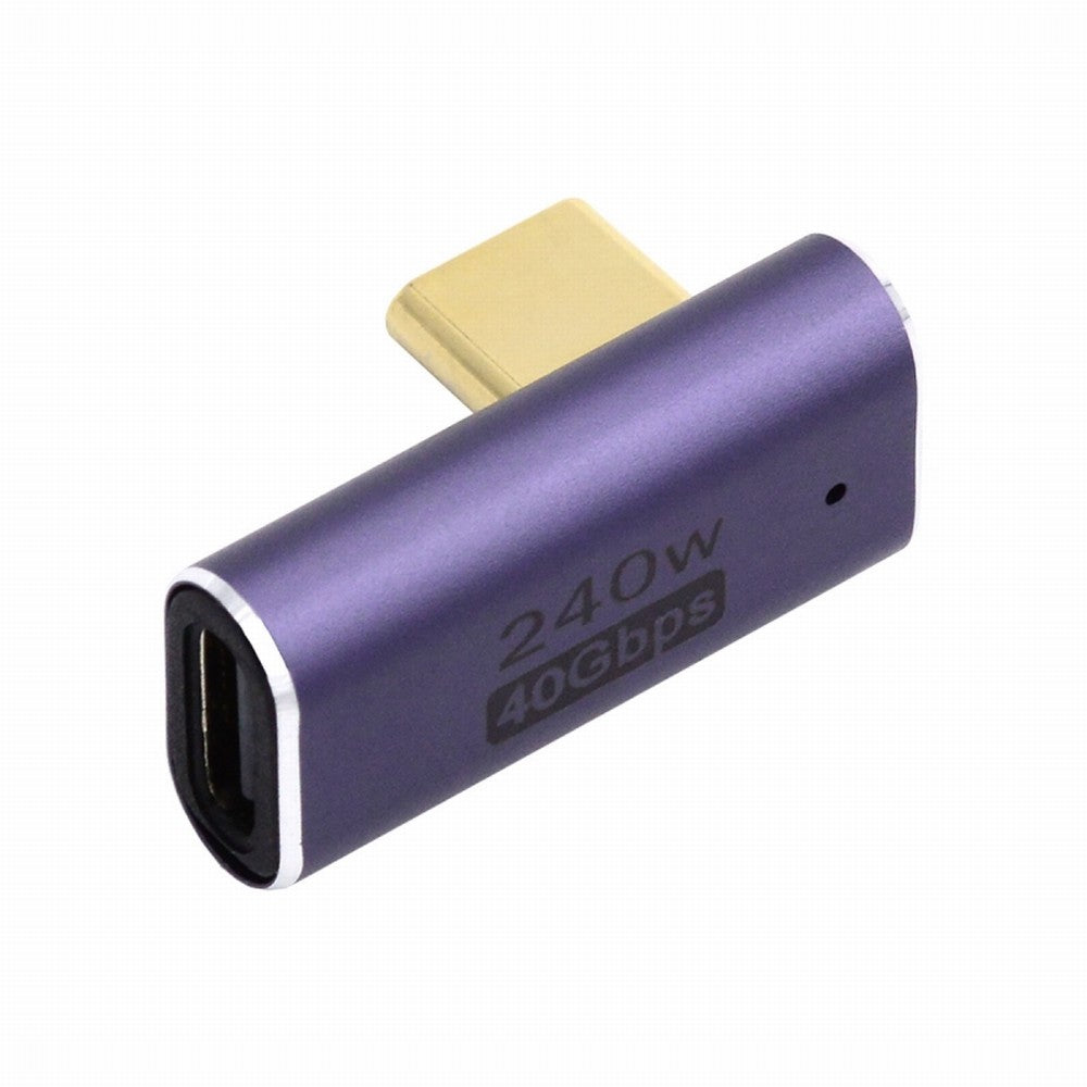 USB4 Type C Male to Female 240W Power 40Gbps Data 8K Video Adapter Low Profile Left Right Angled for NS Phone Laptop UC-025-LP
