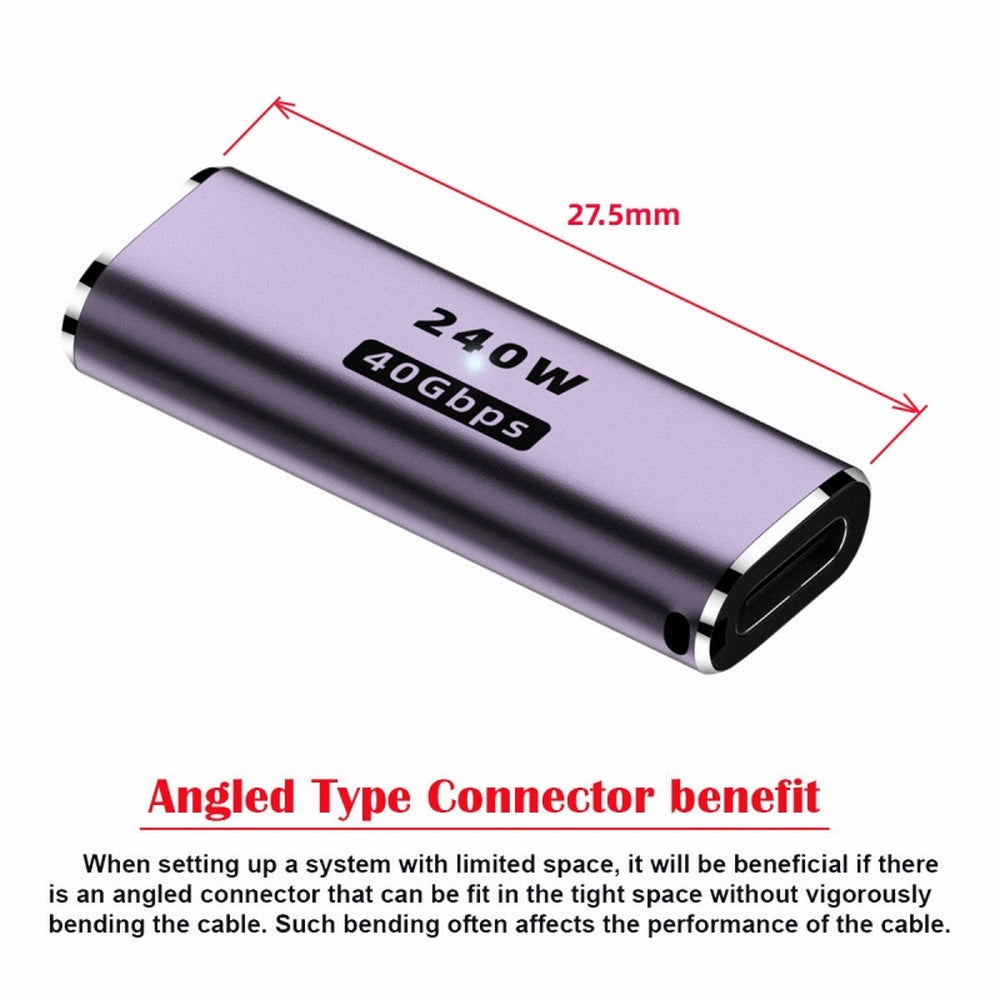 USB4 Type C Female to Female 240W Power 40Gbps Data 8K Video Extender Adapter for NS Phone Laptop UC-025-FF
