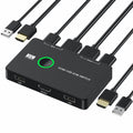 KVM USB 2.0 & HDMI 4K Switch Selector Dual PCs Sharing Monitor HDTV USB Port Keyboard Mouse Scanner Printer HD-005