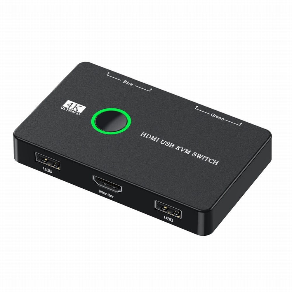 KVM USB 2.0 & HDMI 4K Switch Selector Dual PCs Sharing Monitor HDTV USB Port Keyboard Mouse Scanner Printer HD-005