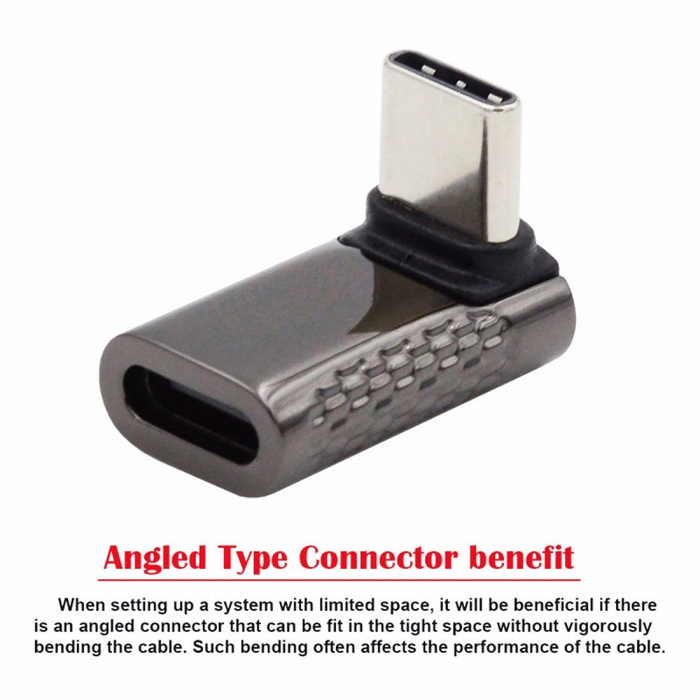 20Gbps USB4 Type C Male to Female 90 Degree Up Down Angled 100W Power Data 8K Video Adapter for Laptop Phone UC-124-UP