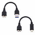 2pcs/set USB 3.1 USB-C Type-C to Micro 3.0 and USB 3.0 Type-A Male to Micro 3.0 B Male Disk SSD Data Cable 15cm UC-140