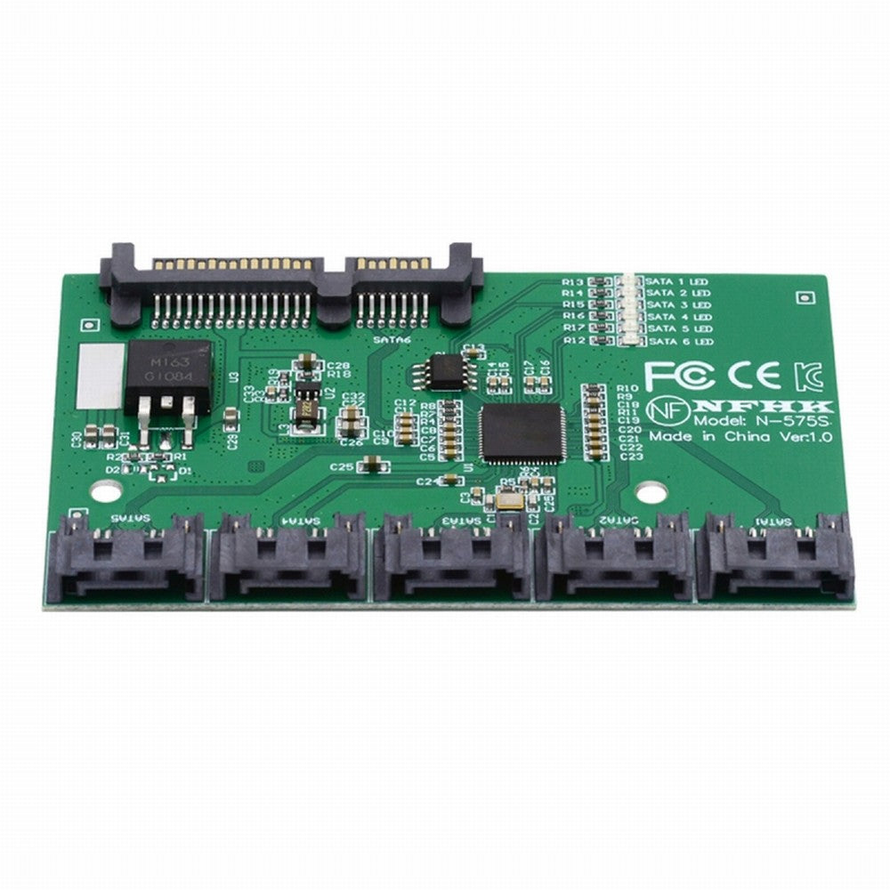 SATA 3.0 6Gbps 1 to 5 Splitter Ports HUB Adapter Converter PM Multiplier Port Selector JMB575 SA-054