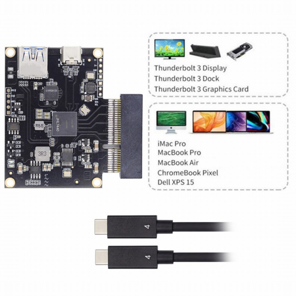 Type-C USB4 40Gbps to PCI-E SSD 4x Graphics Card Converter Cable USB4.0 40Gbps JHL7440 Chipset UC-143+EP-005