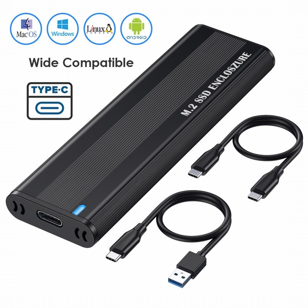 USB 3.0 USB-C Type-C to NVME M-key M.2 NGFF SATA SSD External PCBA Case Enclosure RTL9210B Chipset UC-145