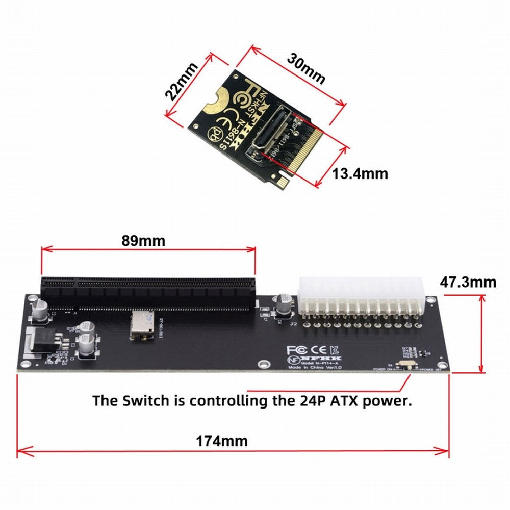 PCI-E 3.0 M.2 M-key to Oculink SFF-8612 SFF-8611 Host Adapter for GPD WIN Max2 External Graphics Card & SSD SF-014-BK+SF-061