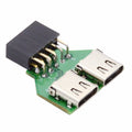 Dual Ports USB 3.1 Type C USB-C Female to USB 2.0 Motherboard 9pin 10pin Header Adapter PCBA 480Mbps UC-141-TC002