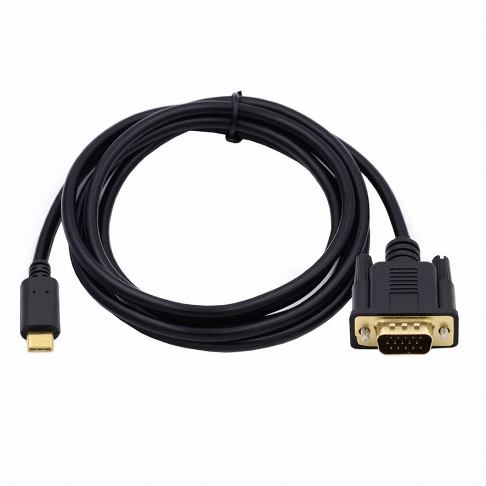 USB 3.1 Type C USB-C Source to VGA RGB 1080P Displays Male Monitor Cable for Laptop 1.8m UC-018-VGA