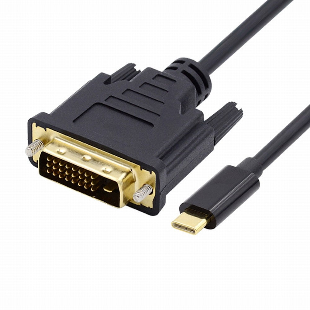 USB 3.1 Type C USB-C Source to DVI 1080P 60hz Displays Male Monitor Cable for Laptop 1.8m UC-018-DVI