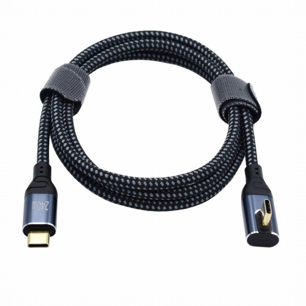 USB-C 240W Type-C Cable 480Mbps 48V 5A Low Profile Angled 90 Degree Compatible with USB2.0 100W Charging for Laptop Tablet Phone CC-UC-132-LP