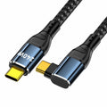 USB-C 240W Type-C Cable 480Mbps 48V 5A Left Right Angled 90 Degree Compatible with USB2.0 100W Charging for Laptop Tablet Phone CC-UC-132-RI