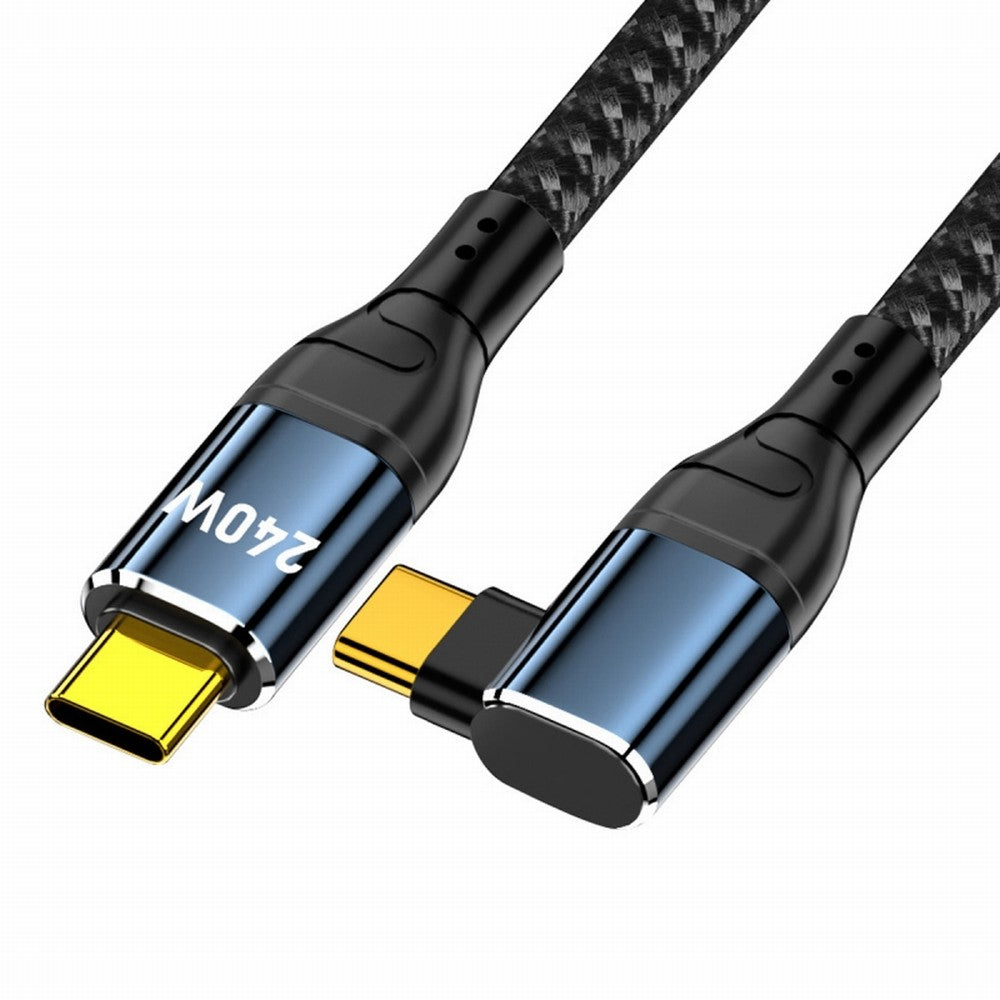 USB-C 240W Type-C Cable 480Mbps 48V 5A Left Right Angled 90 Degree Compatible with USB2.0 100W Charging for Laptop Tablet Phone CC-UC-132-RI