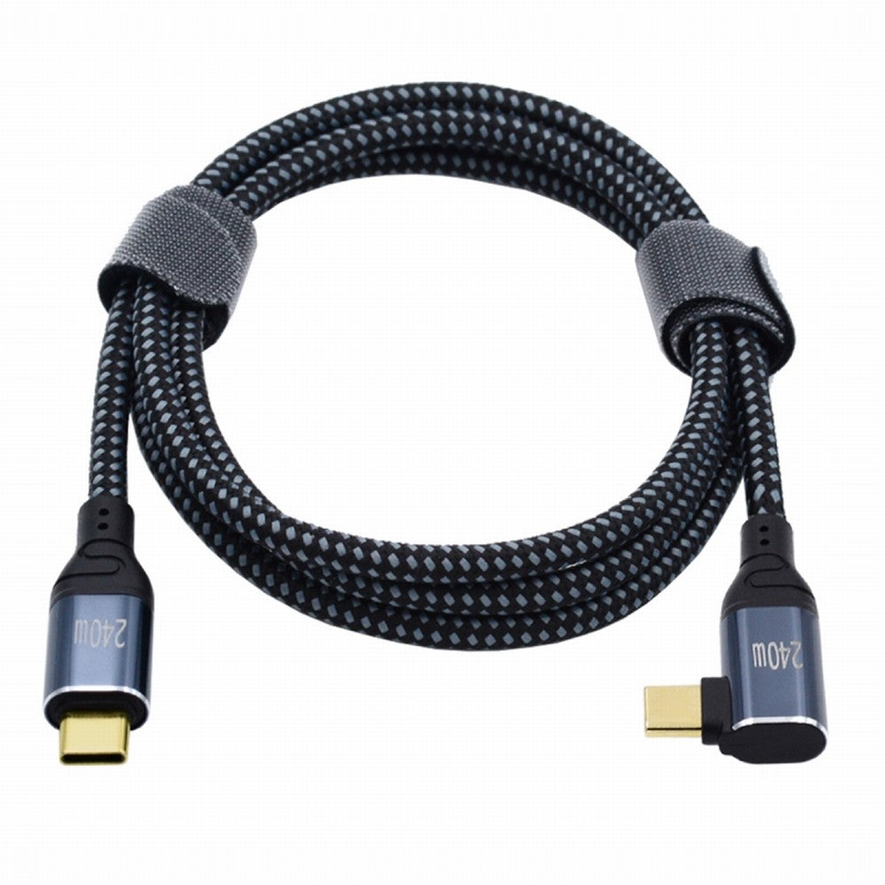 USB-C 240W Type-C Cable 480Mbps 48V 5A Left Right Angled 90 Degree Compatible with USB2.0 100W Charging for Laptop Tablet Phone CC-UC-132-RI