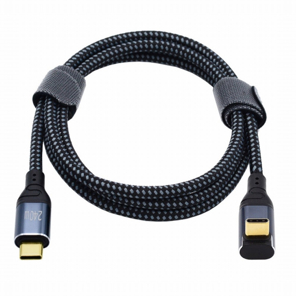 USB-C 240W Type-C Cable 480Mbps 48V 5A Up Down Angled 90 Degree Compatible with USB2.0 100W Charging for Laptop Tablet Phone CC-UC-132-UP