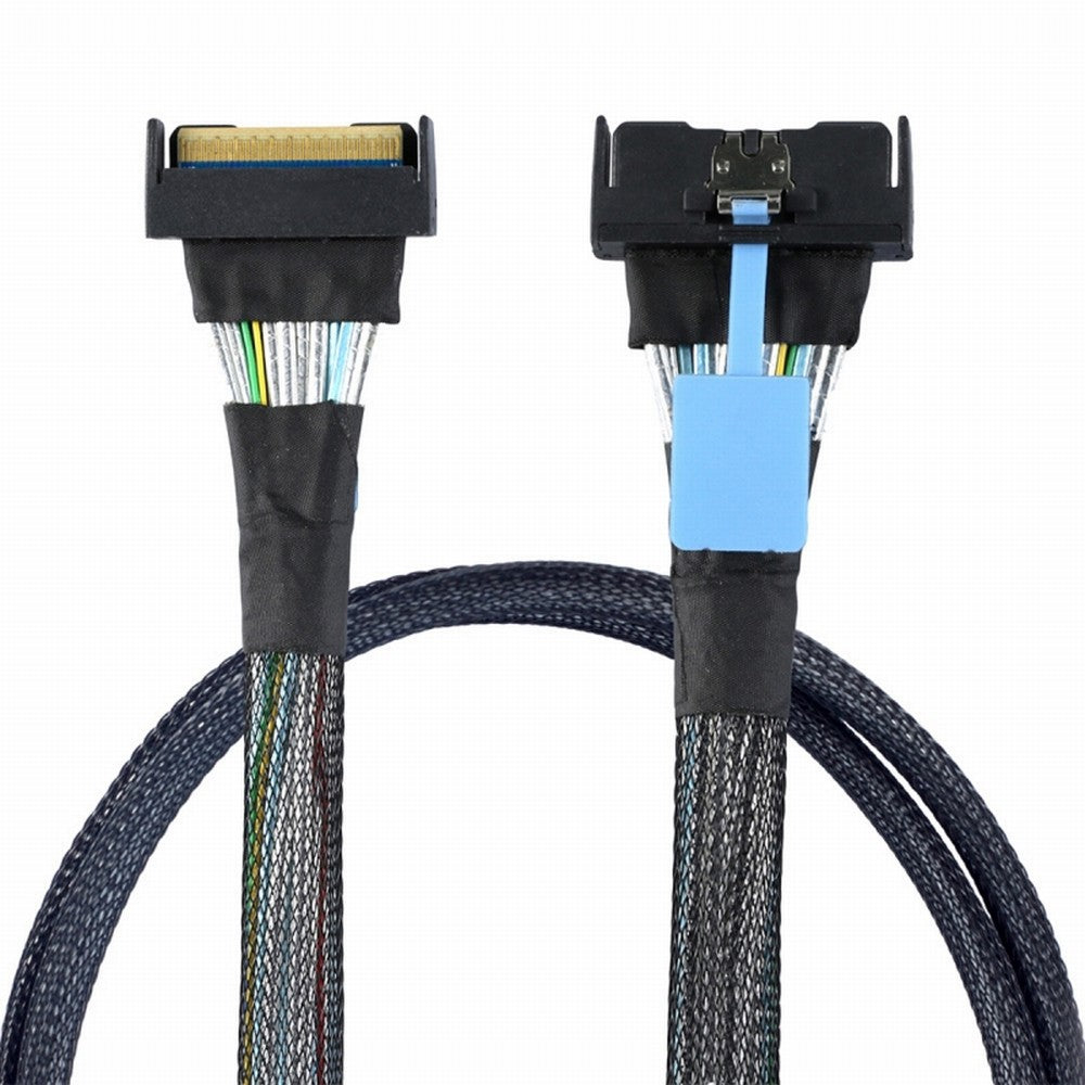 PCI-E 5.0 Mini Cool Edge IO MCIO STR PCI-E 8i 74Pin Male to MCIO 74Pin Male Extender Cable 50cm SF-063-BK