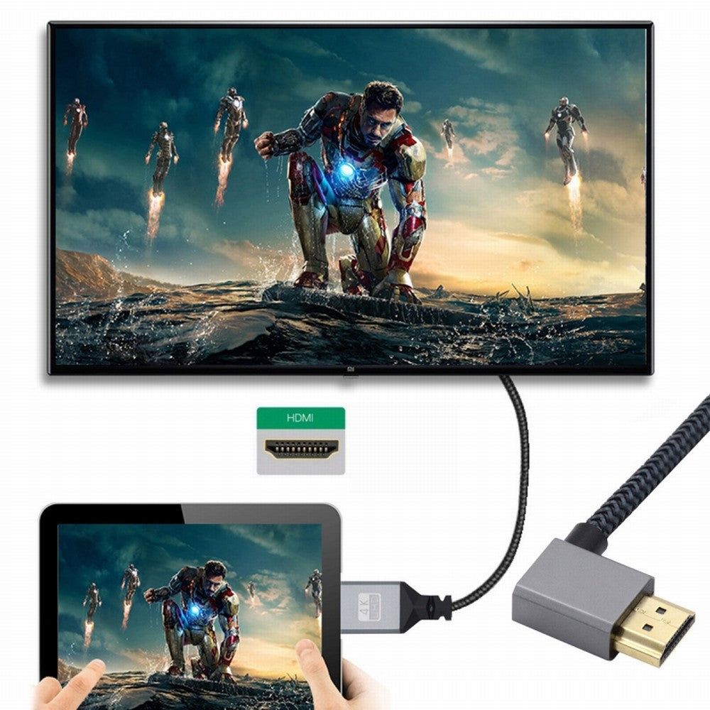 HDMI 1.4 Type A Male to A Female Extension Cable Right Angled 90 Degree Support HDTV 4K 60hz 3D HD-061-RI