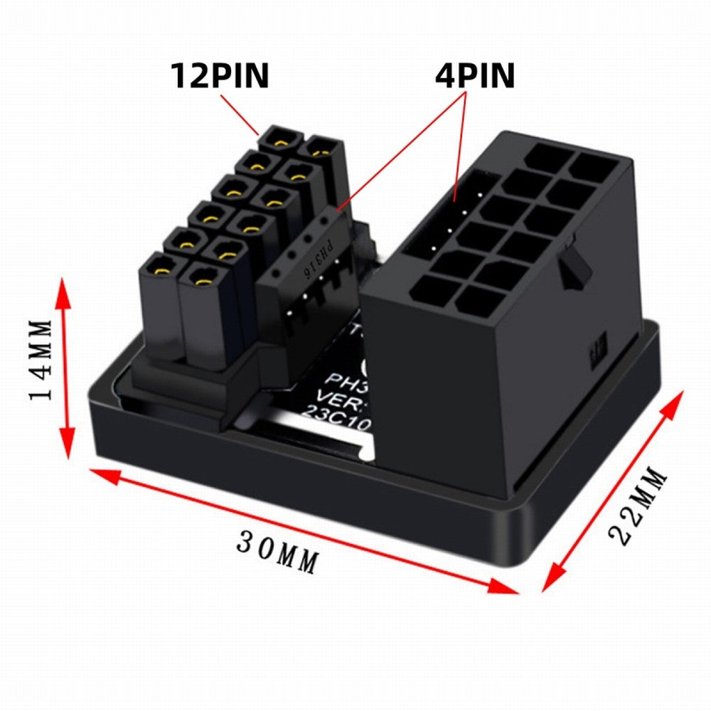 12VHPWR ATX3.0 PCI-E 5.0 Power Modular Adapter Male to Female Down Angled 360 Degree for 4080 5090TI 16Pin 12+4P Graphics Card PW-036-DN