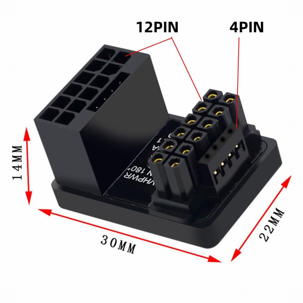 12VHPWR ATX3.0 PCI-E 5.0 Power Modular Adapter Male to Female Up Angled 360 Degree for 4080 5090TI 16Pin 12+4P Graphics Card PW-036-UP