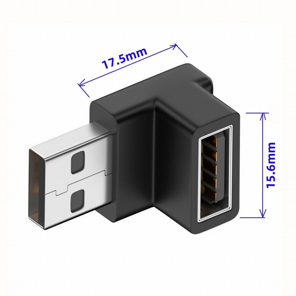 10Gbps USB3.0 Male to Female Extension Power Data Video Adapter 90 Degree Down Angled Type U3-018-DN