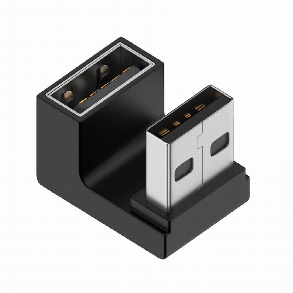 10Gbps USB3.0 Male to Female Extension Power Data Video Adapter 360 Degree Up Opposite U Shape Back Angled U3-018-OU