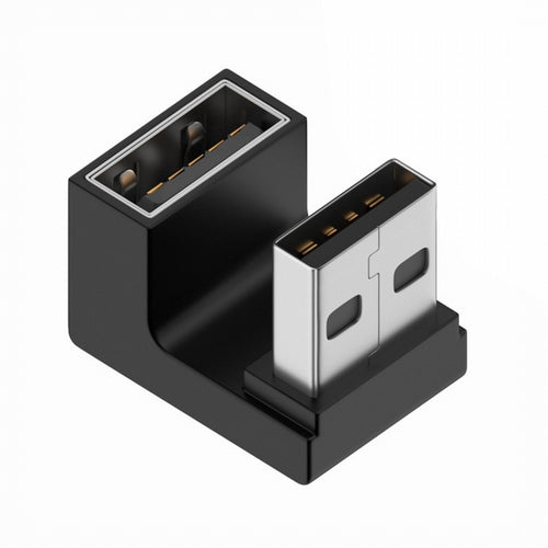 10Gbps USB3.0 Male to Female Extension Power Data Video Adapter 360 Degree Up Opposite U Shape Back Angled U3-018-OU