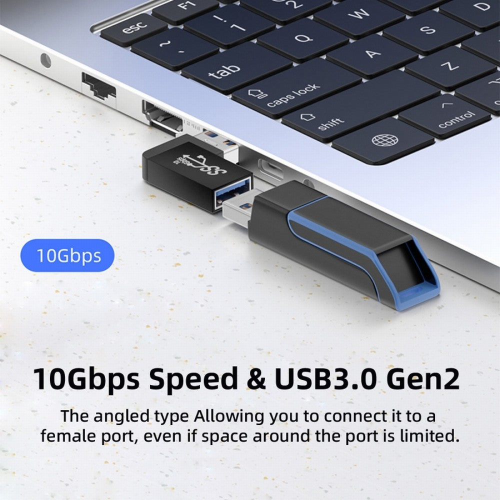 10Gbps USB3.0 Male to Female Extension Power Data Video Adapter 90 Degree Left Angled Type U3-018-LF