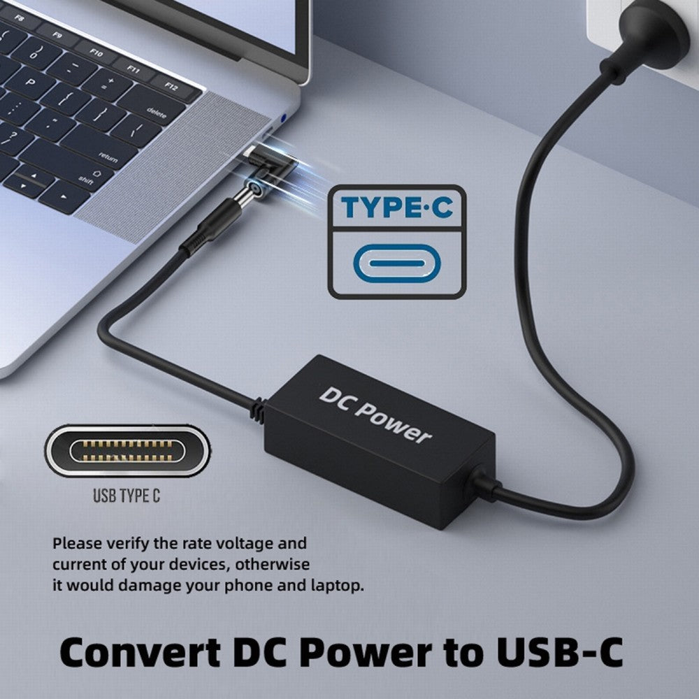 DC Jack 4.5x3.0mm Input to USB-C Type-C Angled 90 Degree Power Plug Charge Adapter for Laptop Phone UC-211-RI-4530MM