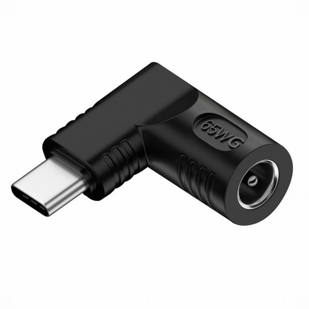 DC Jack 5.5x2.1mm Input to USB-C Type-C Angled 90 Degree Power Plug Charge Adapter for Laptop Phone UC-211-RI-5521MM