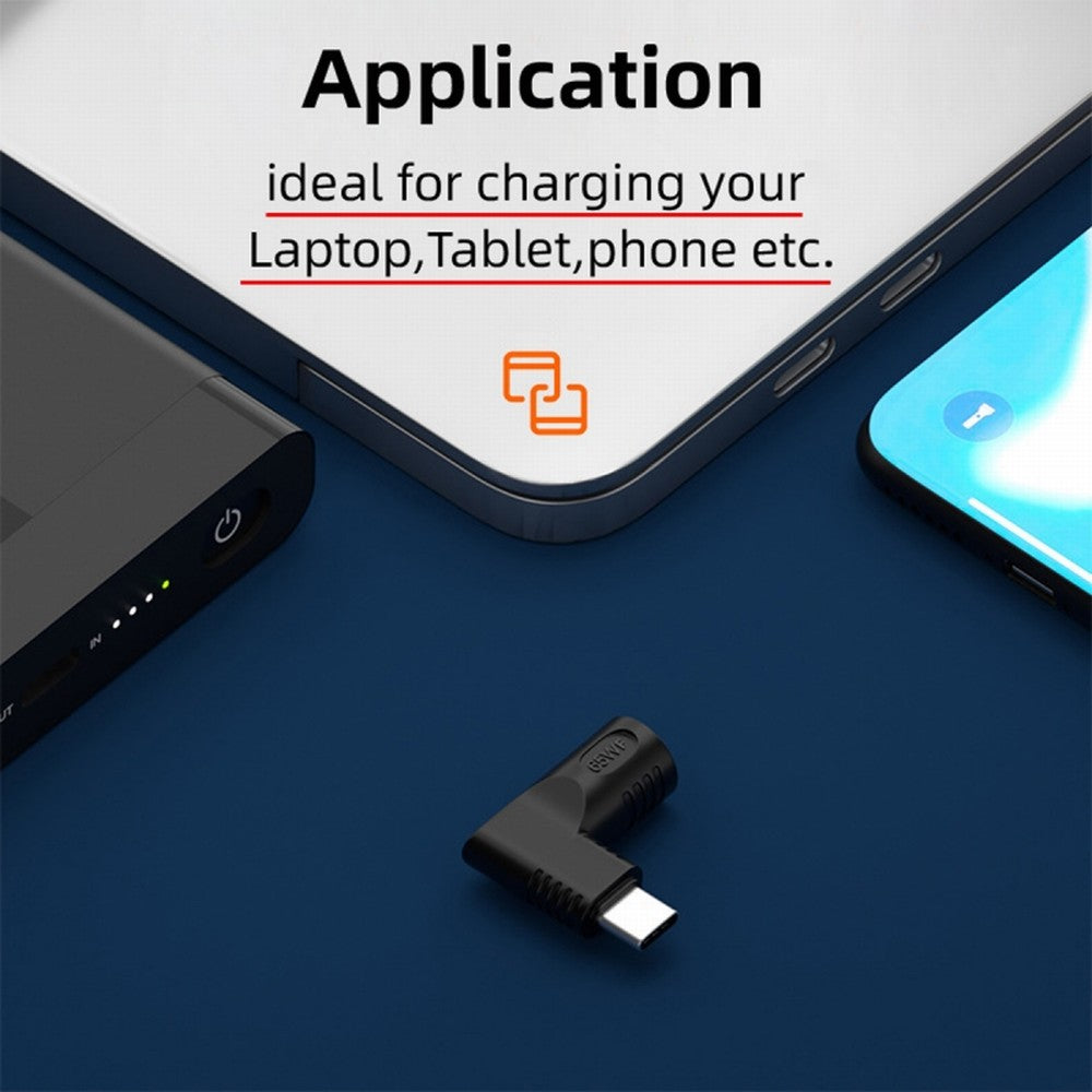 DC Jack 5.5x2.5mm Input to USB-C Type-C Angled 90 Degree Power Plug Charge Adapter for Laptop Phone UC-211-RI-5525MM