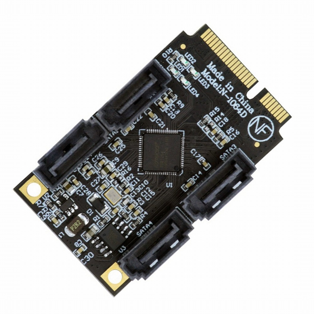 Mini PCI-E PCI Express to SATA 3.0 Four Ports Adapter Converter 6Gbps Hard Drive Extension Card for SSD SA-033-4P