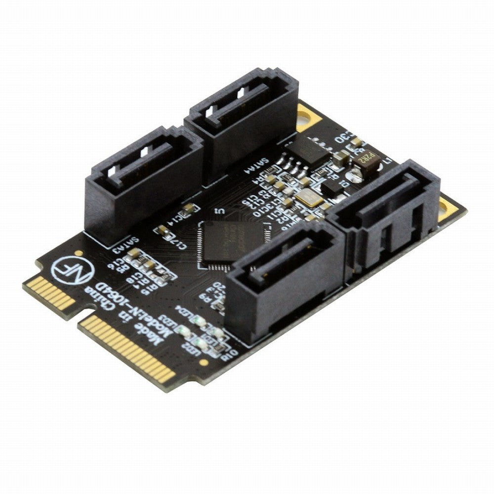 Mini PCI-E PCI Express to SATA 3.0 Four Ports Adapter Converter 6Gbps Hard Drive Extension Card for SSD SA-033-4P