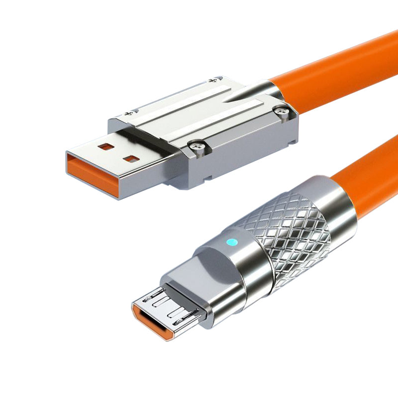 USB-A Type A to USB Micro 5Pin Liquid Silicone Ultra Soft Power USB2.0 Data Cable Fast Charge for Laptop Tablet Phone U2-089-OR-1.0M