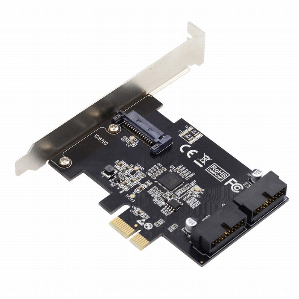 5Gbps 19Pin 20Pin USB 3.0 Front Panel Header to PCI-E 1X Express Card VL805 Adapter for Desktop Computer Motherboard U3-048