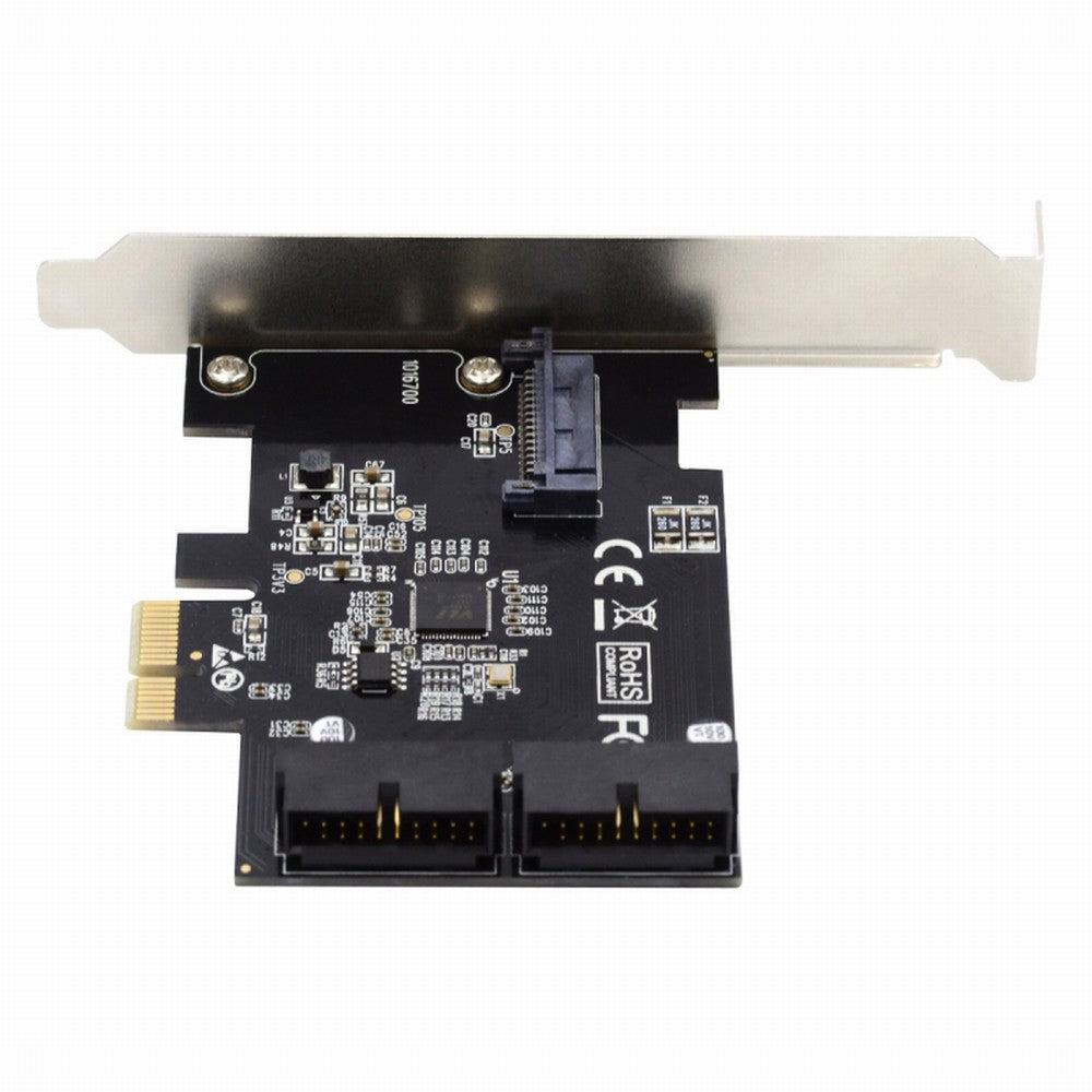 5Gbps 19Pin 20Pin USB 3.0 Front Panel Header to PCI-E 1X Express Card VL805 Adapter for Desktop Computer Motherboard U3-048