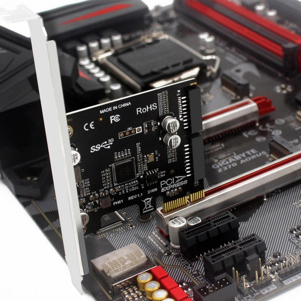 5Gbps 19Pin 20Pin USB 3.0 Front Panel Header to PCI-E 1X Express Card VL805 Adapter for Desktop Computer Motherboard U3-048