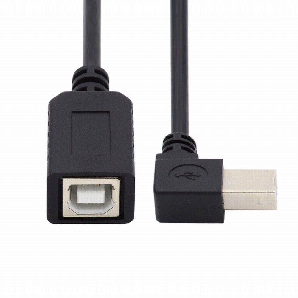 USB 2.0 B Type Male to Female Extension Cable Left Angled 90 Degree 20cm for Printer Scanner Disk U2-068-LE