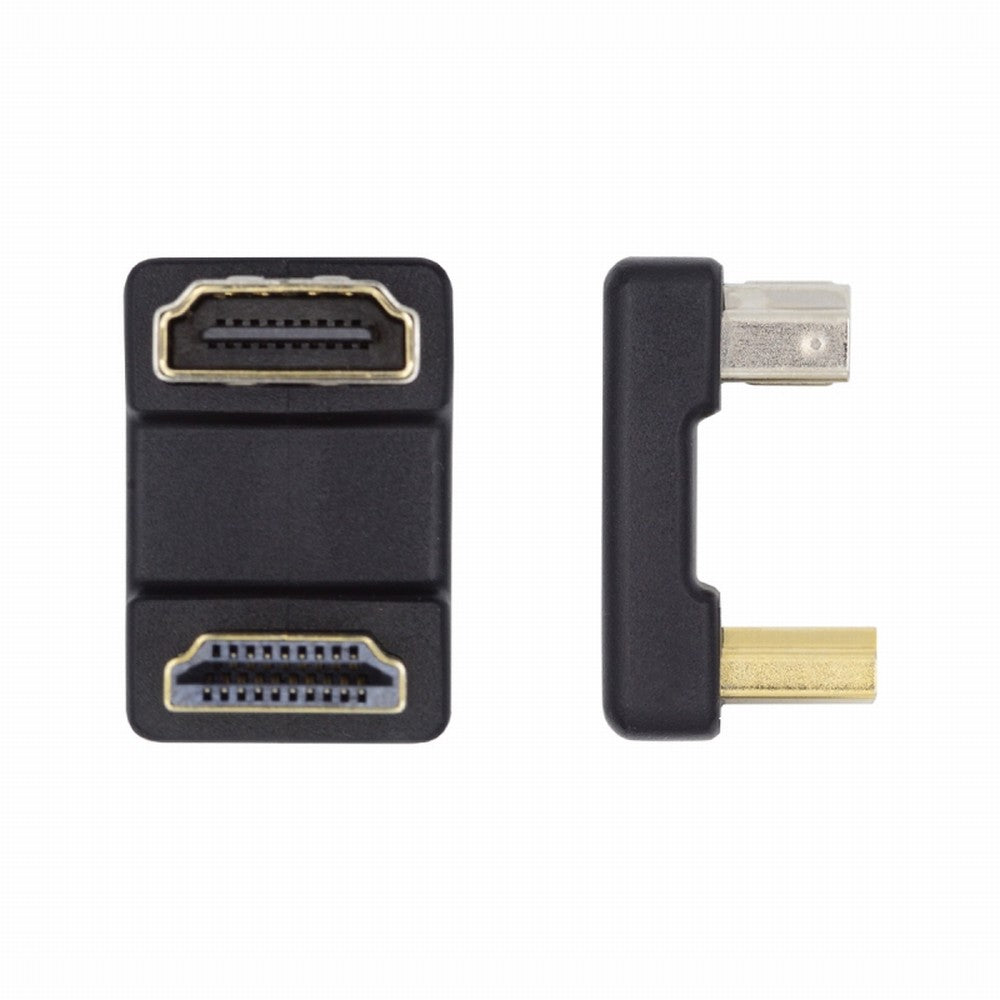 Standard HDMI 1.4 Male Type-A to HDMI Female Port Savers 360 Degree Down Opposite U Shape Back Angled Extension Adapter Converter HD-019-DN