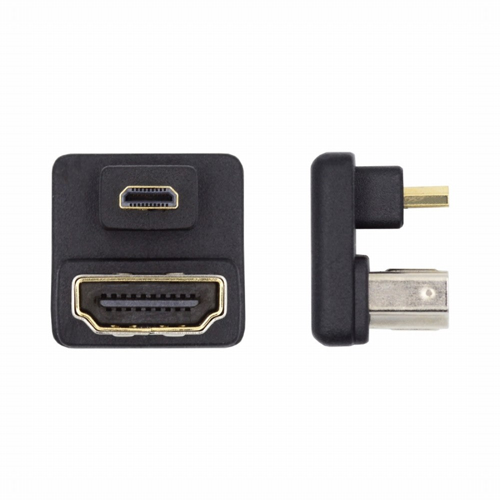Micro HDMI 1.4 Male Type-D to HDMI Female Port Savers 360 Degree Up Opposite U Shape Back Angled Extension Adapter Converter HD-020-UP