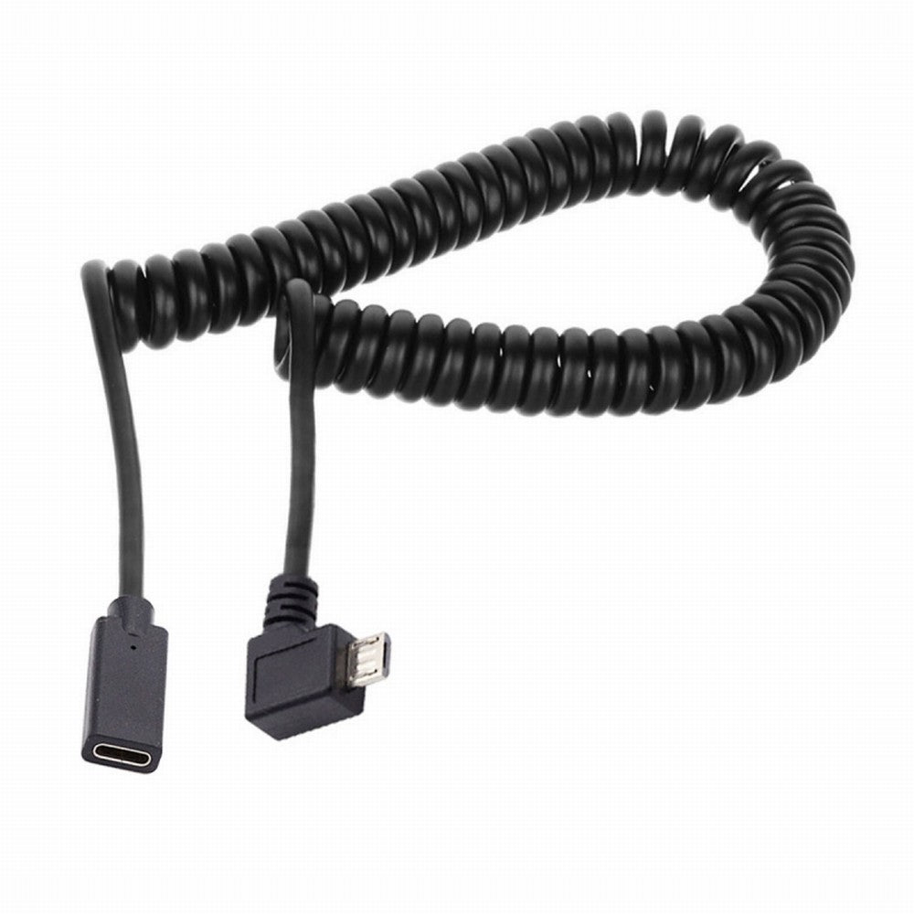 Stretch Coiled USB-C Keyboard Mouse Cable for Gaming Keyboard Micro USB Male to Type-C Female Extension Cable Power & Data UC-133-MMCF
