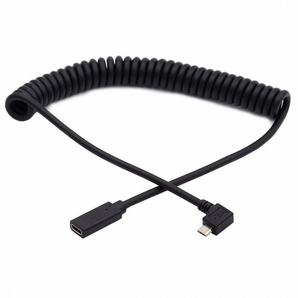 Stretch Coiled USB-C Keyboard Mouse Cable for Gaming Keyboard Micro USB Male to Type-C Female Extension Cable Power & Data UC-133-MMCF