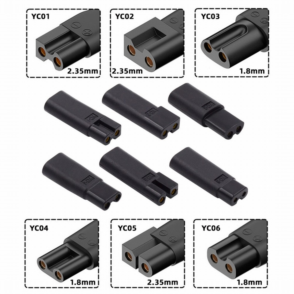 6pcs/set USB-C Female to 2Pin DC 5V Power Charge Adapter for Electric Hair Clipper Beard Trimmers Shavers Beauty Instruments UC-150
