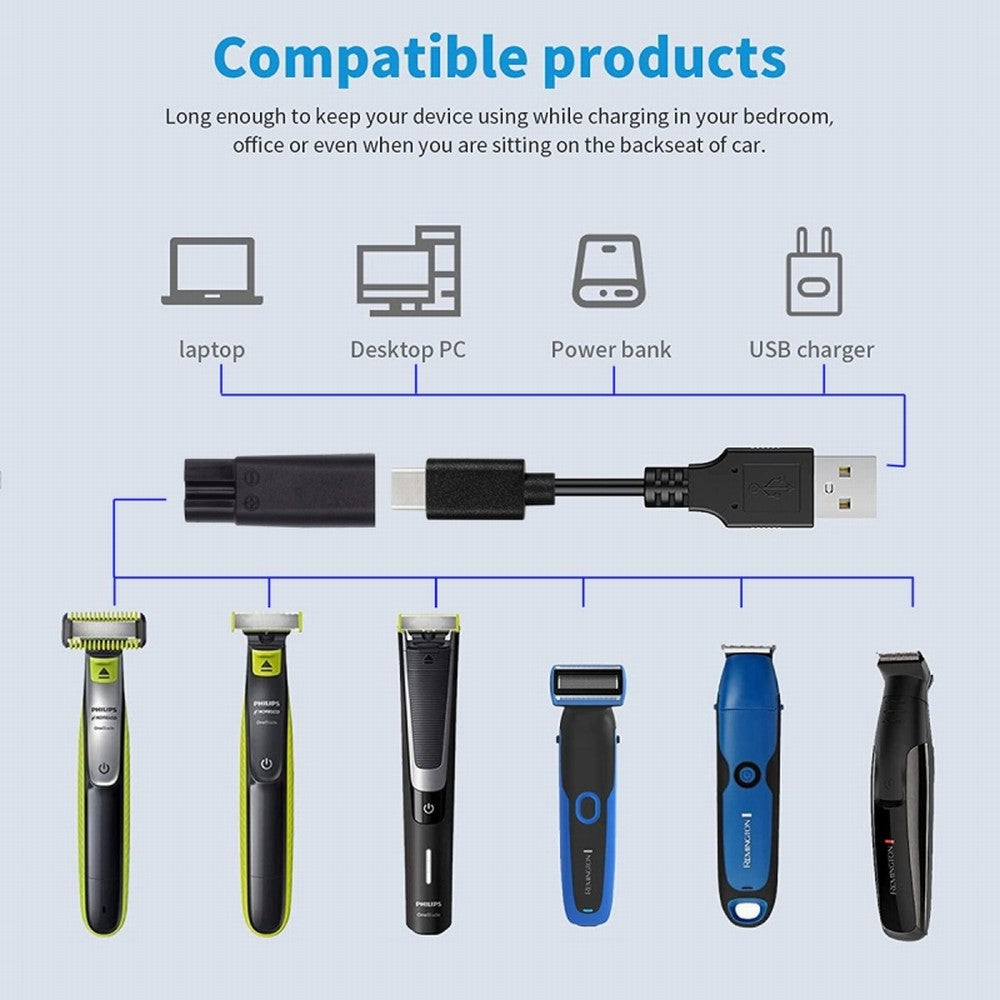 6pcs/set USB-C Female to 2Pin DC 5V Power Charge Adapter for Electric Hair Clipper Beard Trimmers Shavers Beauty Instruments UC-150