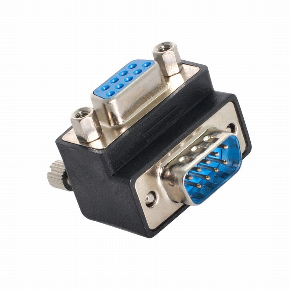 Up Angled 90 Degree RS232 D-Sub 9Pin Male Screw Type to Female Nut Type Extension Adapter DB-001-UP