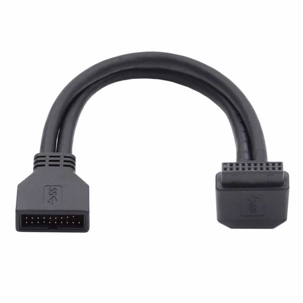 Down Angled USB 3.0 20Pin 19Pin Male to Female Extension 5Gbps Cable 90 Degree for Motherboard Mainboard U3-082-DN