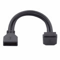 Down Angled USB 3.0 20Pin 19Pin Male to Female Extension 5Gbps Cable 90 Degree for Motherboard Mainboard U3-082-DN