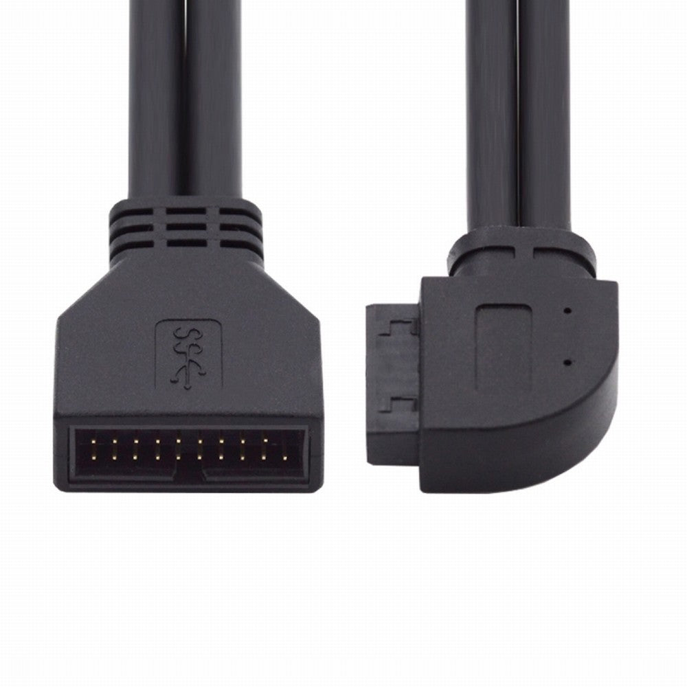 Right Angled USB 3.0 20Pin 19Pin Male to Female Extension 5Gbps Cable 90 Degree for Motherboard Mainboard U3-082-RI